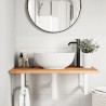 Étagère de vasque murale acier et bois massif d'acacia 625439625439
