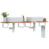 Étagère de vasque murale acier et bois massif d'acacia 625440625440