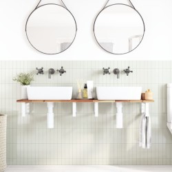 Étagère de vasque murale acier et bois massif d'acacia 625440625440