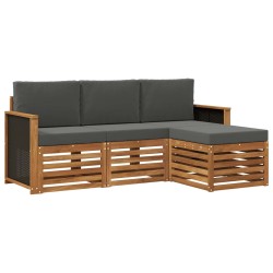Ensemble de canapés d'extérieur 4 pcs Naturel et Anthracite 625442625442
