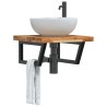 Étagère de vasque murale acier et bois massif d'acacia 625444625444