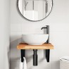 Étagère de vasque murale acier et bois massif d'acacia 625444625444