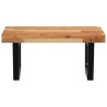 Étagère de vasque murale acier et bois massif d'acacia 625444625444