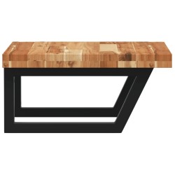 Étagère de vasque murale acier et bois massif d'acacia 625444625444