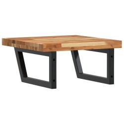 Étagère de vasque murale acier et bois massif d'acacia 625444625444