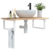 Étagère de vasque murale acier et bois massif d'acacia 625445625445