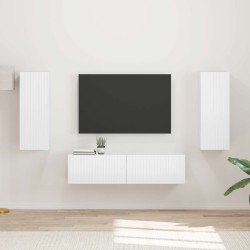 Ensemble meuble TV 2 pcs Blanc brillant Bois d'ingénierie 625448625448
