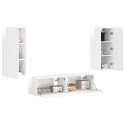Ensemble meuble TV 2 pcs Blanc brillant Bois d'ingénierie 625448625448
