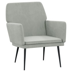 Fauteuil Gris clair 62x79x79 cm Velours 625451625451