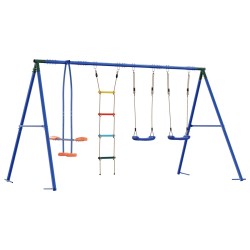 Ensemble de balançoires d'extérieur Multicolore Acier et PE 625452625452