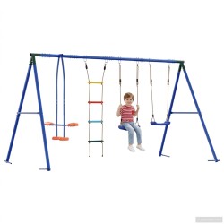 Ensemble de balançoires d'extérieur Multicolore Acier et PE 625452625452