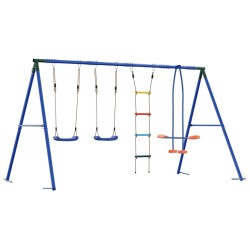 Ensemble de balançoires d'extérieur Multicolore Acier et PE 625452625452