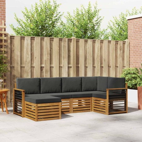 Ensemble de canapé d'angle 6 pcs Naturel et Anthracite 625455625455