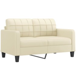 Canapé 2 places avec oreillers crème 140 cm similicuir 625456625456