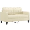 Canapé 2 places avec oreillers crème 140 cm similicuir 625456625456