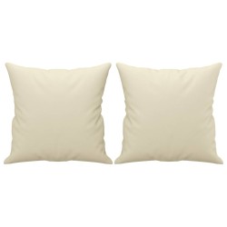Canapé 2 places avec oreillers crème 140 cm similicuir 625456625456
