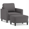 Fauteuil avec repose-pied Gris 60 cm Similicuir 625457625457