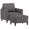 Fauteuil avec repose-pied Gris 60 cm Similicuir 625457625457