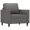 Fauteuil avec repose-pied Gris 60 cm Similicuir 625457625457