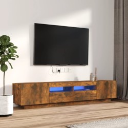 Ensemble de meubles TV avec lumières LED 2 pcs Chêne fumé 625463625463