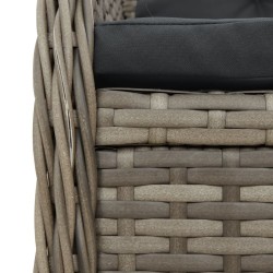 Ensemble à manger de jardin 5 pcs coussins gris résine tressée 625464625464