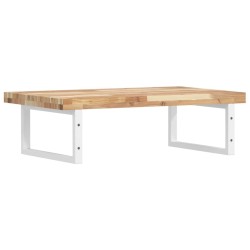 Étagère de vasque murale acier et bois massif d'acacia 625466625466