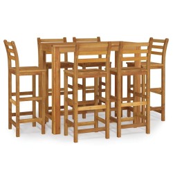 Ensemble de bar de jardin 7 pcs bois d'acacia solide 625467625467
