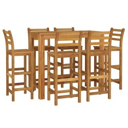 Ensemble de bar de jardin 7 pcs bois d'acacia solide 625467625467