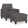 Fauteuil avec repose-pied Gris 60 cm Similicuir 625468625468