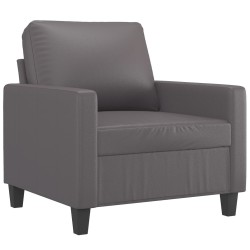 Fauteuil avec repose-pied Gris 60 cm Similicuir 625468625468