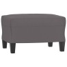 Fauteuil avec repose-pied Gris 60 cm Similicuir 625468625468