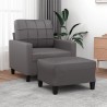 Fauteuil avec repose-pied Gris 60 cm Similicuir 625469625469
