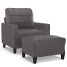 Fauteuil avec repose-pied Gris 60 cm Similicuir 625469625469