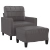 Fauteuil avec repose-pied Gris 60 cm Similicuir 625469625469