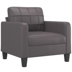 Fauteuil avec repose-pied Gris 60 cm Similicuir 625469625469