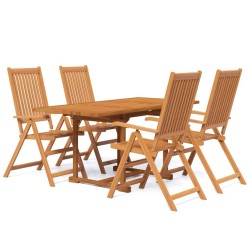 Ensemble à manger de jardin 5 pcs Bois d'acacia massif 120-170 cm 625471625471
