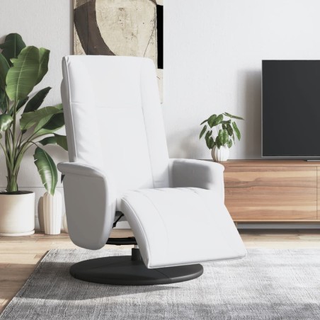 Fauteuil inclinable avec repose-pieds blanc similicuir 625472625472
