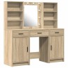 Ensemble de table de maquillage avec LED 3 pcs Chêne Sonoma 625473625473