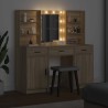 Ensemble de table de maquillage avec LED 3 pcs Chêne Sonoma 625473625473