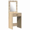 Ensemble de table de maquillage avec LED 3 pcs Chêne Sonoma 625473625473