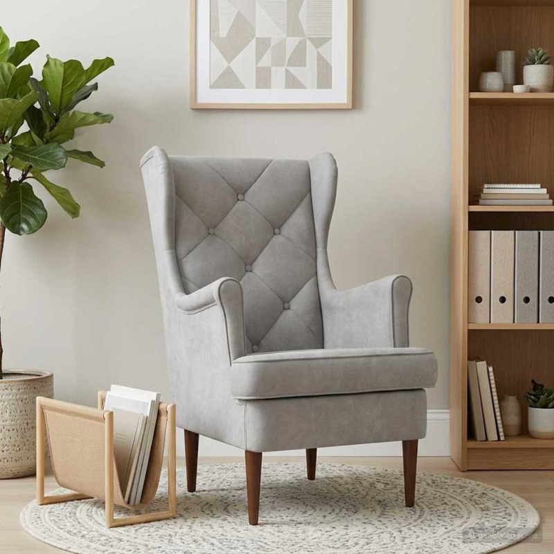 Fauteuil Gris clair Velours 625474625474