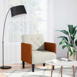 Fauteuil canapé avec accoudoirs couleur crème 55 cm velours 625482625482