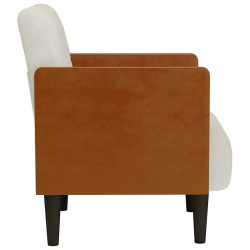Fauteuil canapé avec accoudoirs couleur crème 55 cm velours 625482625482