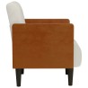 Fauteuil canapé avec accoudoirs couleur crème 55 cm velours 625482625482