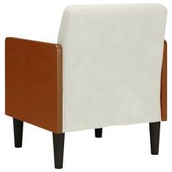 Fauteuil canapé avec accoudoirs couleur crème 55 cm velours 625482625482
