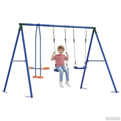 Ensemble de balançoires d'extérieur Multicolore Acier et PE 625494625494