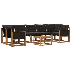 Ensemble de canapés d'extérieur 8 pcs Naturel et noir 625497625497