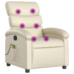 Fauteuil de massage inclinable crème similicuir 625498625498