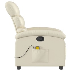 Fauteuil de massage inclinable crème similicuir 625498625498