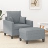 Fauteuil avec repose-pied Gris clair 60 cm Tissu 625502625502